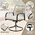 MELLCOM 7-Piece Outdoor Dining Set, 6 Swivel Rattan Chairs with Thick Cushions & Dining Table with Umbrella Hole, Patio Furniture Set for Porch, Garden, Backyard, Poolside, Deck, Beige