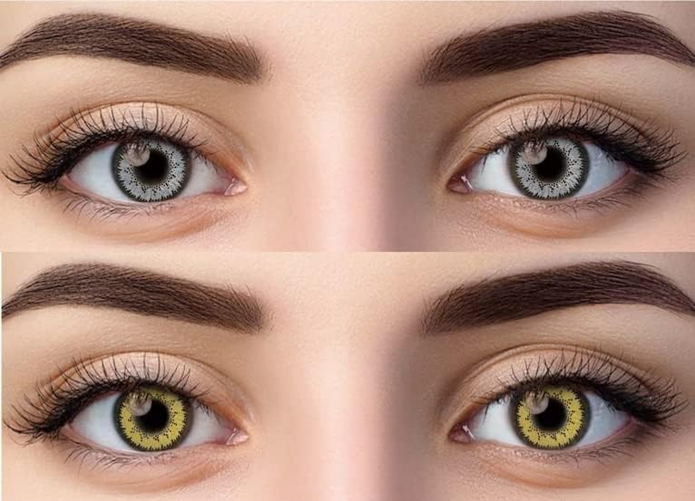 Optify Monthly Contact Lens With Solution(Hazel,Grey) Pack of 2