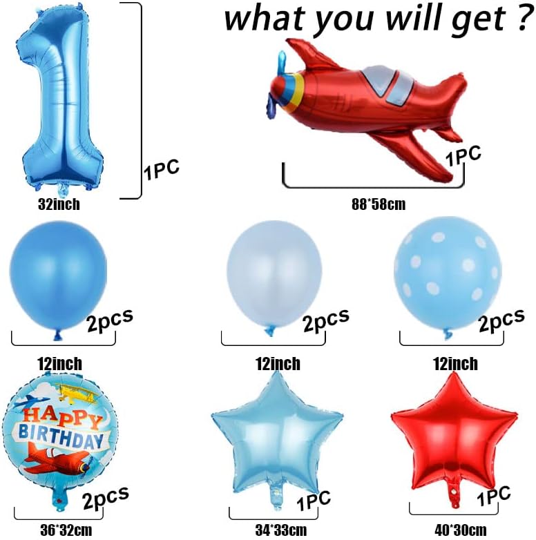 Miniatura 2 de Decoraciones de fiesta de 4 cumpleaños, decoraciones de cumpleaños de avión, decoración de cumpleaños número 4 para niño y niña, decoración de ramo