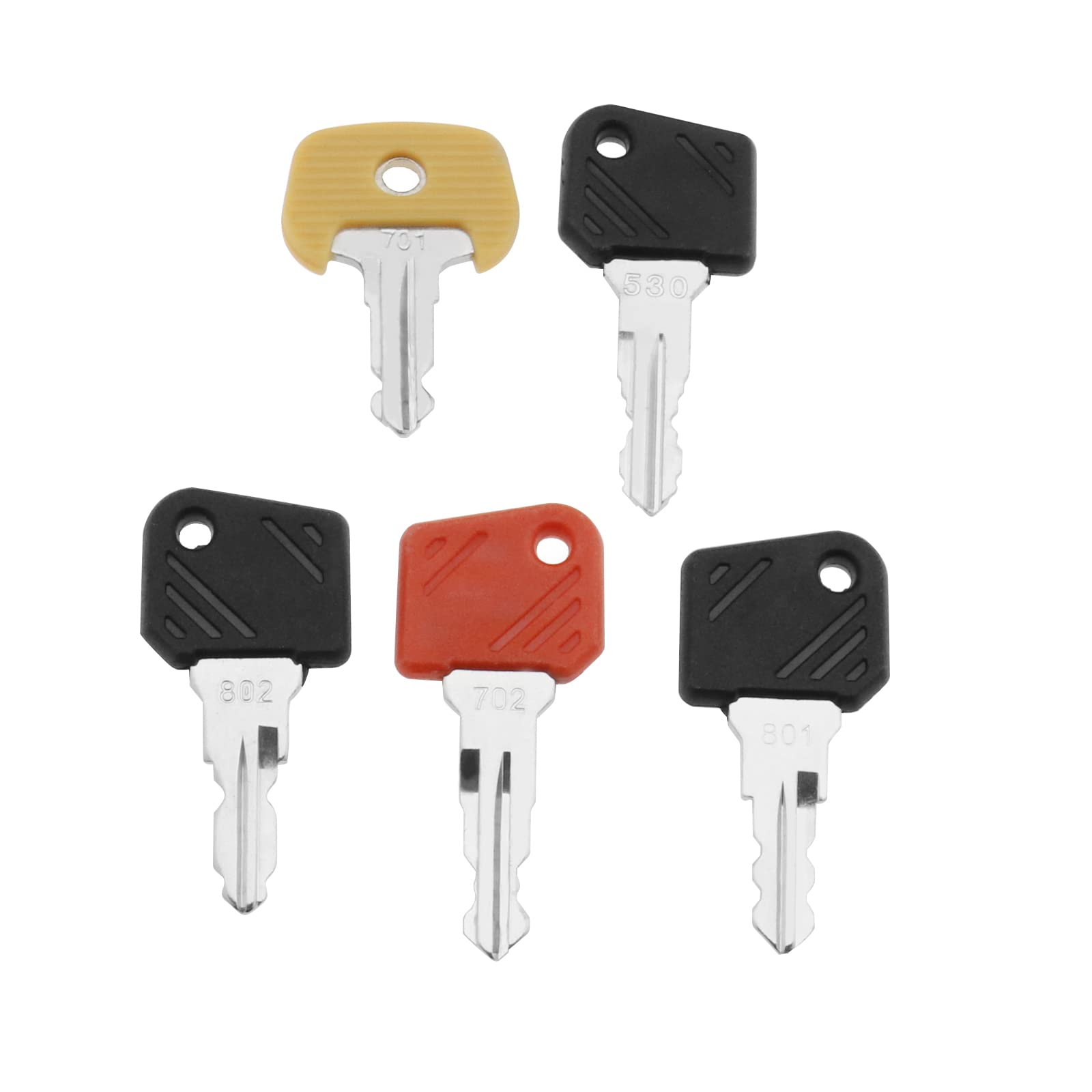 Be In Your Mind 5Pcs Ignition Keys Replacement 530 701 702 801 802 Compatible with Linde Compatible with Jungheinrich Forklift Ignition Keys Metal