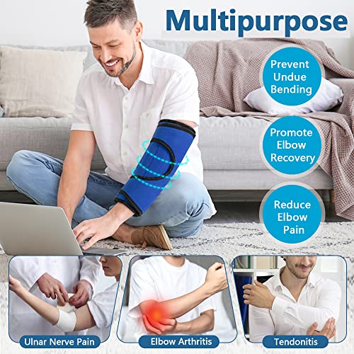 Elbow Splint Ulnar Nerve Elbow Brace Night for Cubital Tunnel Syndrome Elbow Immobilizer Stabilizer Brace Sleeping for Arthritis Pain Relief Tendonitis Arm Support Splint for Women Men (L) - Image 3