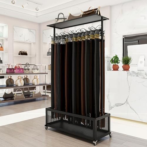Présentoir de sol métallique durable pour châles et bijoux fins
