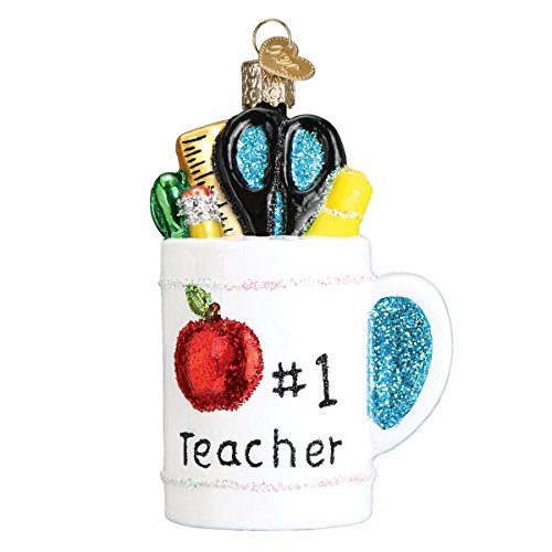 Glass Blown Best Teacher Ornament