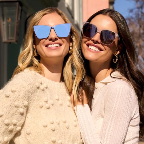 DIFF Goldie Designer Frameless Oversized Cat Eye Sunglasses for Women UV4002