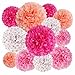 iwlorys ペーパー フラワー セット お花紙 12点 30/25/20/15CM ポンポン 大 記念日 装飾 誕生日 飾り付け 結婚式 壁飾り ウェディング デコレーション 前撮り アイテム 写真背景 インテリア Bridal Shower