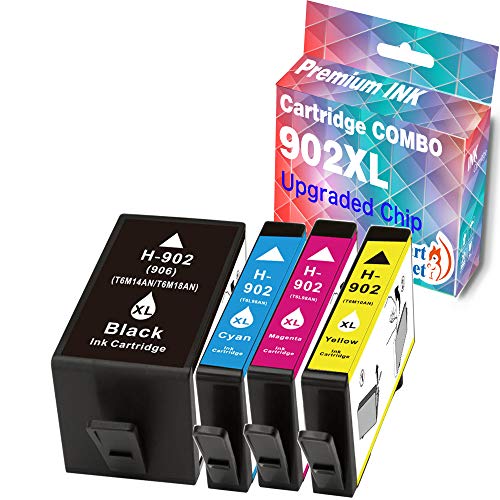 4-Pack Smart Gadget Compatible Ink Cartridges Replacement for HP 902XL 902 to Used with OfficeJet 6951 6954 6962 OfficeJet Pro 6968 6970 6975 6978 (1 x Black, 1 x Cyan, 1 x Magenta, 1 x Yellow)