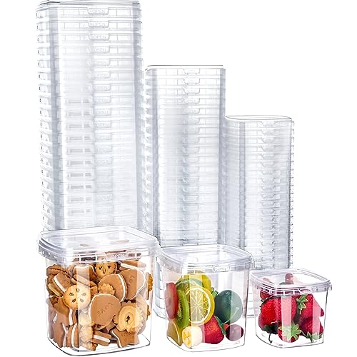 Image of Sliner 60 Sets Square Deli Containers with Lids, 64oz, 32oz, 16oz