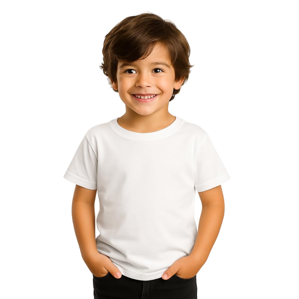 MoneysaversKids Round Neck boys T Shirt 170 GSM Pure Cotton Basic Colors