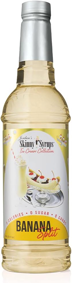 Jordan's Skinny Syrups Sugar Free Banana Split Syrup | Gluten Free | Keto | Kosher | Made in the USA