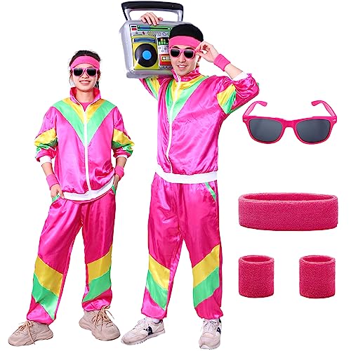 Alaiyaky 80s Costume Retro Tracksuit for Men 90s Hip...