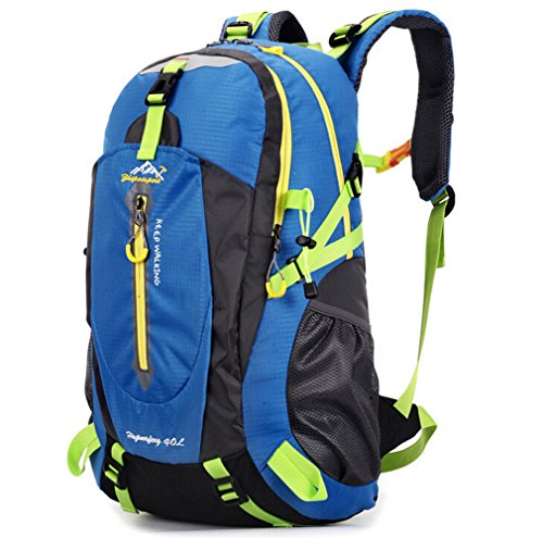 Faswin 40L Hiking Daypacks Cycling Hiking Backpack Water-resistant Daypacks Blue