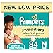 Diapers Newborn / Size 0 (< 10 lb), 84 Count - Pampers Swaddlers Disposable Baby Diapers, Super Pack