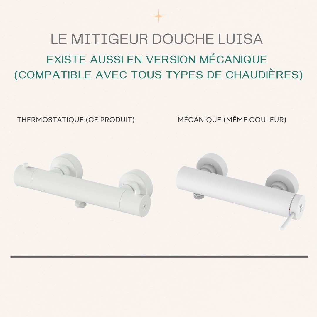 Essebagno Luisa mitigeur douche thermostatique blanc