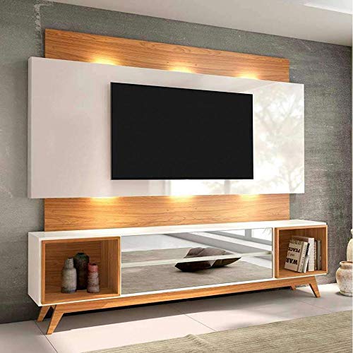 Rack com Painel para Tv 58 Polegadas com Led 220 cm Off White e Freijo