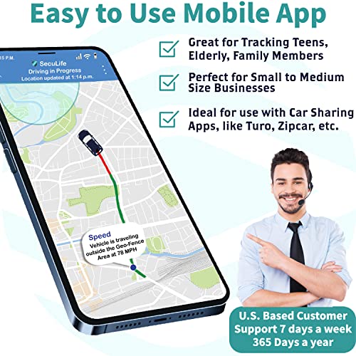 Seculife Obd Gps Tracker For Vehicles - $9 Monthly 5G 4G Lte Gps Tracking Device - Real Time Location Tracker - Obd Automotive, Car, Truck Tracking Devices - Just Plug & Drive #TOP6