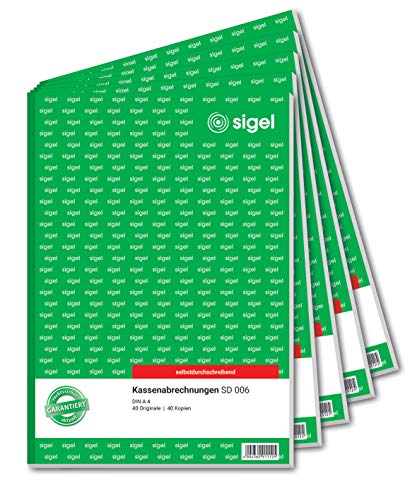 SIGEL Buchungsbeleg A6 Quer - 10x50 Blatt Aus Nachhaltigem Papier