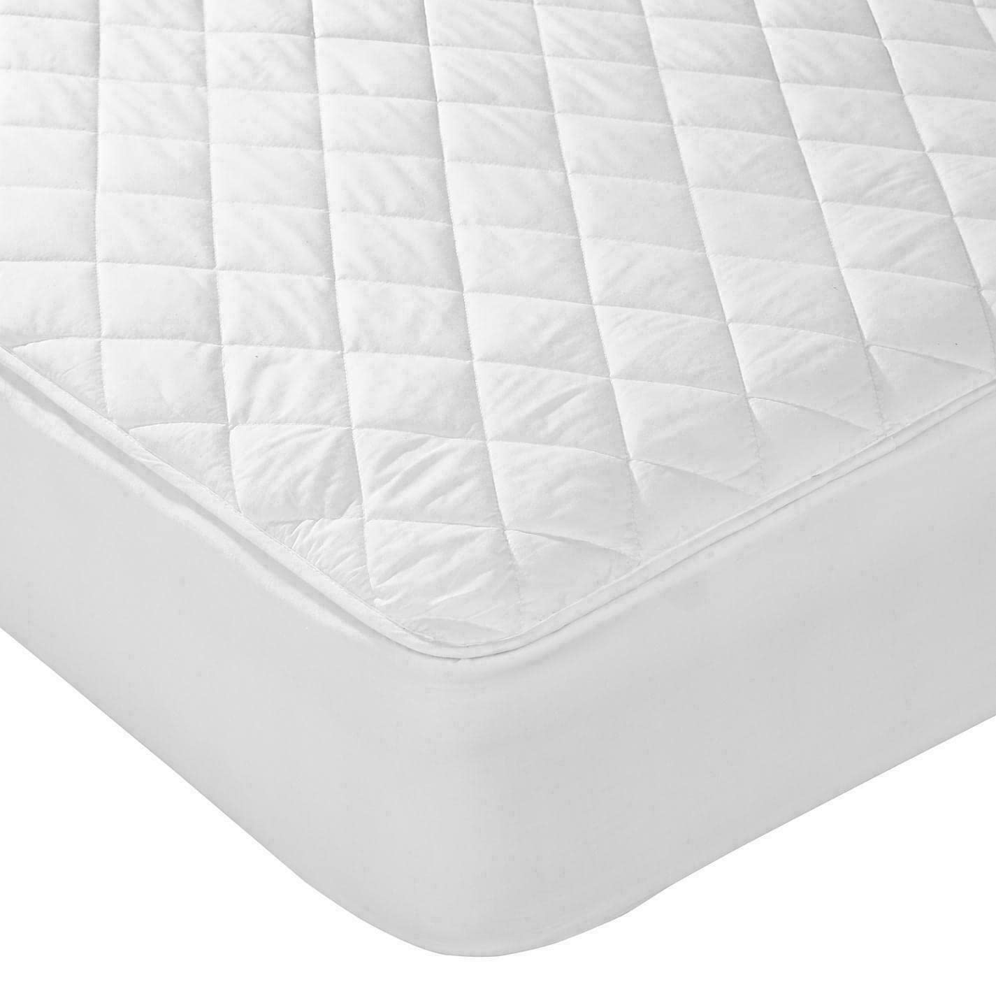 Extra Deep 12" Quilted Mattress Protector White Fitted Sheet Bed Cover (King: 150 cm x 200 cm + 30 cm Depth Approximately)