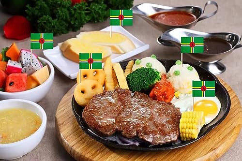 Stidsds 100 Stück Mini-Dominica-Zahnstocher-Flaggen – Cupcake-Topper, Cocktail- und Obst-Dekoration – Ansicht 6