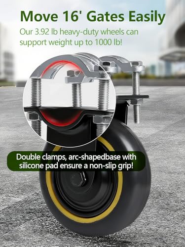 Image of 6 inch Black Gate Wheels for Metal Tube Gate - Fence Gate Wheel for Metal Swing Gate Farm Gate Wheel - 1 Pack