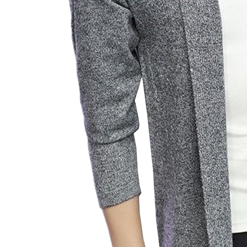 Men's Shawl Collar Open Front Long Cardigan Long Sleeve Knit Sweater with Pockets Solid Color Casual Knitwear4