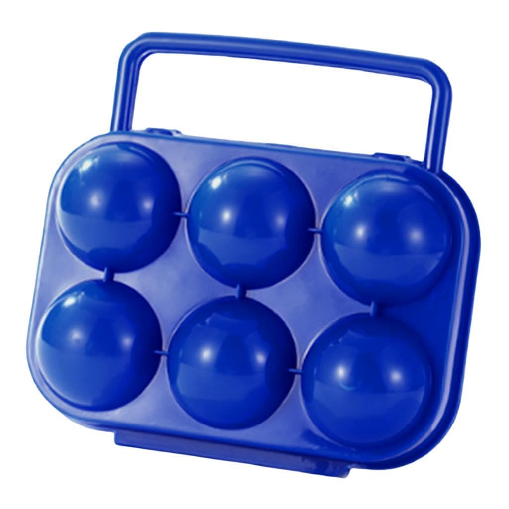 6 Grid Eggs Storage Box Dispenser Eggs Container for Home Backpacking Hiking Blue