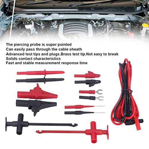 Image of Multimeter Test Leads Kit, Brass PVC PA Clip Test Clip Probe Banana Plug Testing Cable