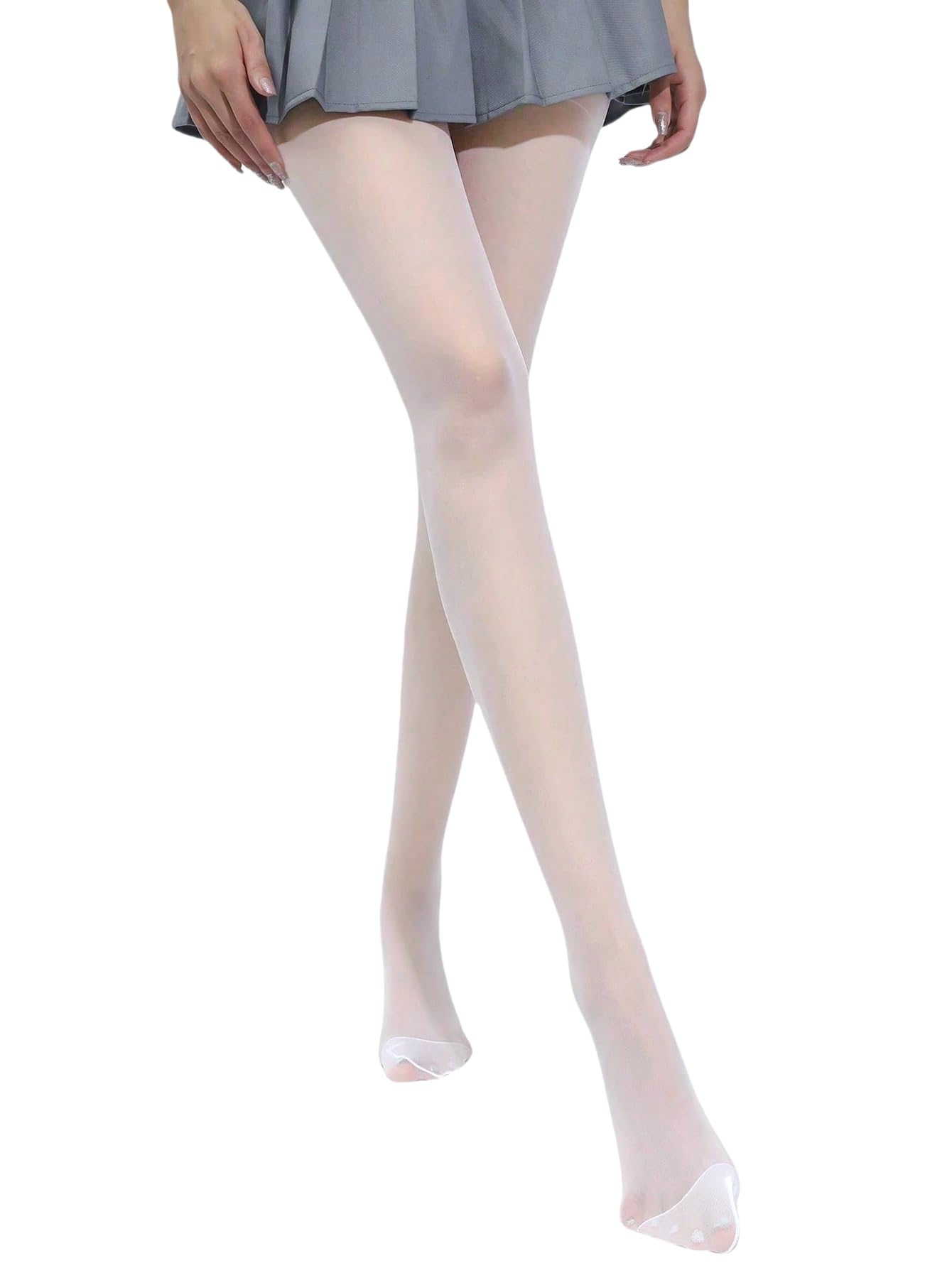 Malustar Bright Colour Sheer 10 Denier Tights (White)