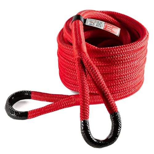 Yankum Kinetic Recovery Rope - Heavy Duty 3/4 x 20 Tow Rope Off-Road & Vehicle Recovery Kit Kinetic Energy Snatch Strap Soft Shackles for 4x4 Jeep and Trucks Made in USA Rubber Boa Series