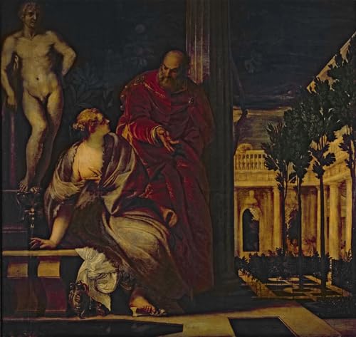 Cuadro Arte Pared Betsabea al suo gabinetto de Paolo Veronese para salón 60x90cm