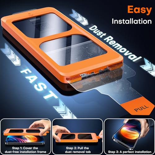 Image of TOCOL for iPhone 16 Plus 15 Plus Privacy Screen Protector True 25Anti Spy 9H+ Hardness Tempered Glass Full Coverage Screen Protector Easy Installation 2 Pack