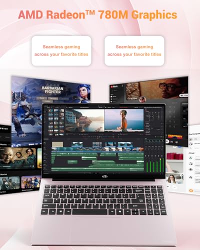 Image of NIMO 15.6 inch IPS FHD-Gaming-Laptop, AMD Ryzen 7 8745HS 64GB DDR5 RAM 1TB SSD (Beat R9 6900HX, up to 4.9GHz) Radeon 780M GPU Business Computer with 100W Type-C Backlit Keyboard, Fingerprint USB-C 4.0