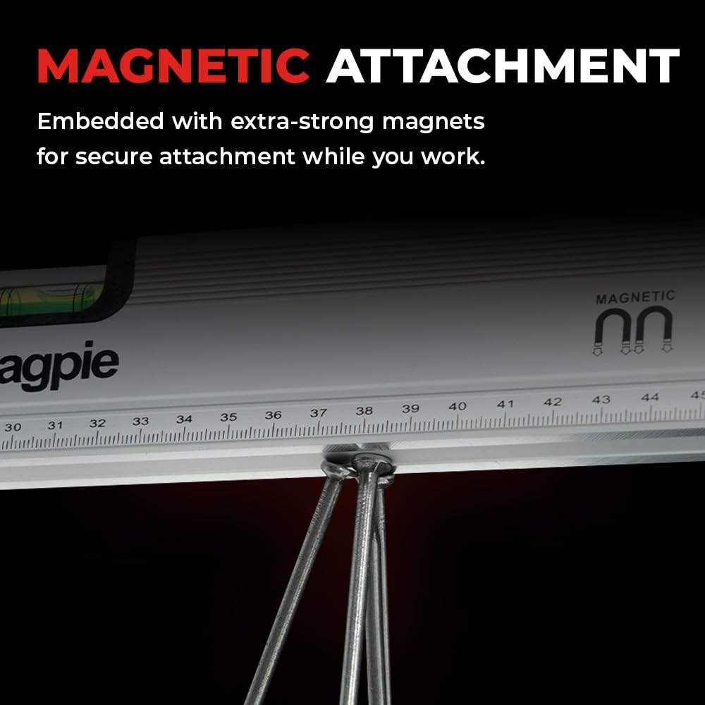 Magpie Magnetic Level - 12" Ruler & Bubbles -5 Magpie Magnetic Level - 12" Ruler & Bubbles -5