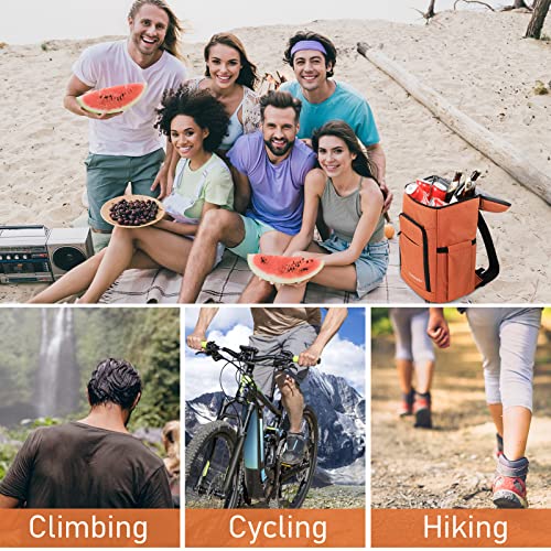 Kookoomia Backpack Coolers Insulated Leak Proof, Large 40 Cans Waterproof Cooler Backpack, Lightweight Lunch Back Pack For Men Women, Ice Chest Backpack For Beach Travel Camping Picnic (Orange) #TOP3