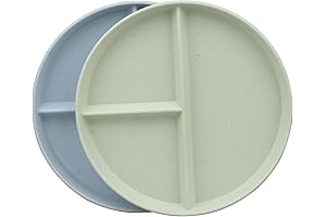 Bariatric 9 Inch Blue/Green Divided Plates for Weight Control and Healthy Portioning