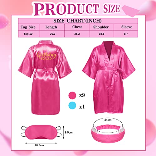 Yahenda 30 Pcs Girls Spa Party Supplies Birthday Princess Robe Birthday Squad Robes Headband Blindfold Set for Party2