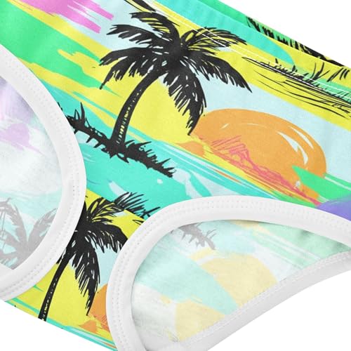 Tropical Palm Trees Rainbow Girl Panties Cute Toddler Girls Underwear Cotton Fancy Briefs Girls Undies 2t4