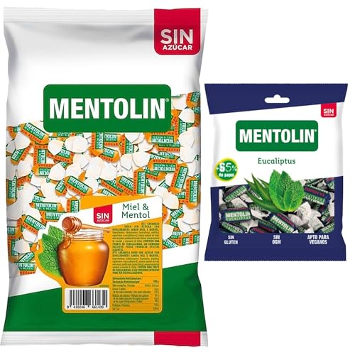 Mentolín caramelos duros miel mentol s/a bolsa 1kg y de regalo eucaliptus s/a bolsa 50g