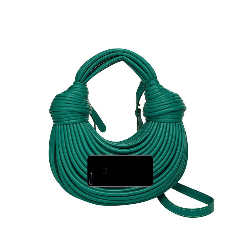 Hand-Woven Bread Women's Clutch Top Handle Satchel Shoulder Crossbody Creative Noodles Purses Underarm Bag Handbag