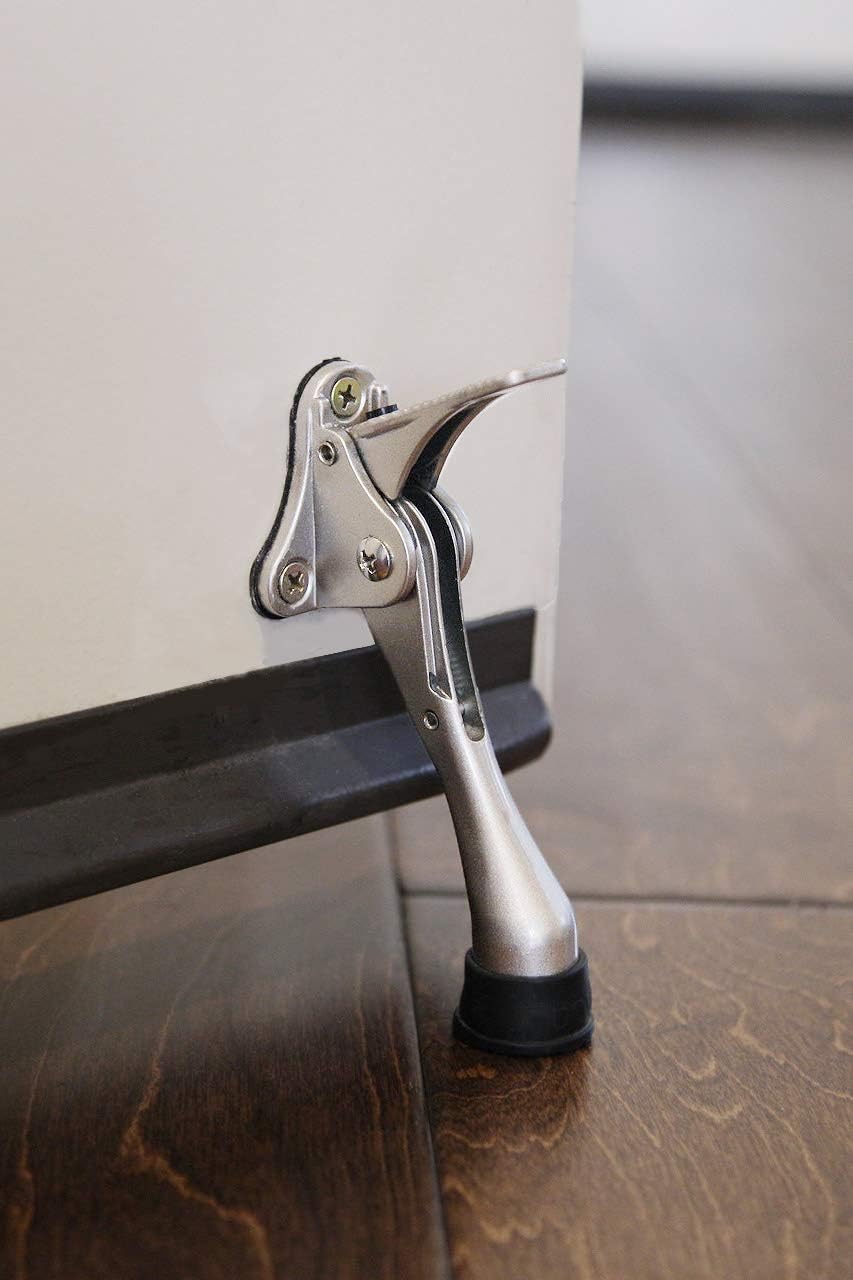 Safus Step-on Door Stop - Brushed Nickel - 2pc Set