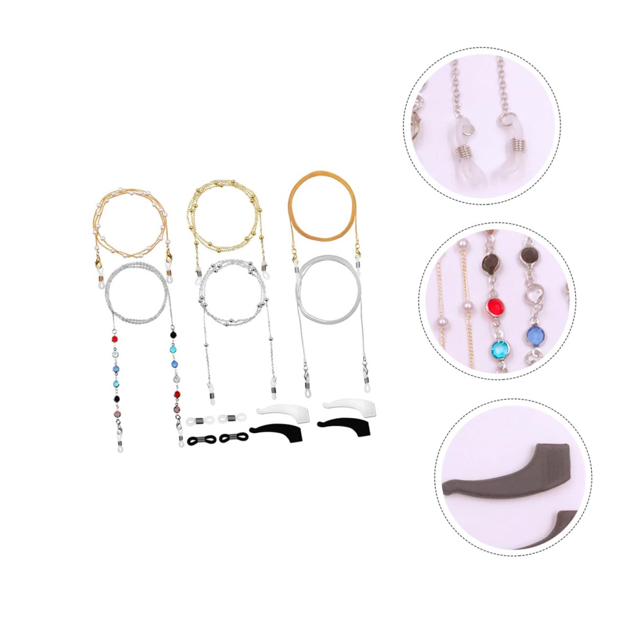 Cadena de máscara de cadena para gafas cable gafas de sol de moda cordón para gafas Cordón para anteojos accesorios para gafas Cordones para anteojos anti-perdida La cadena