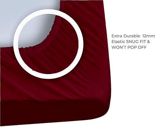 Miniatura 3 de Sábana bajera dividida King  Sábana bajera de bolsillo profundo  Sábanas de algodón de primera calidad  Sábanas inferiores divididas tamaño King