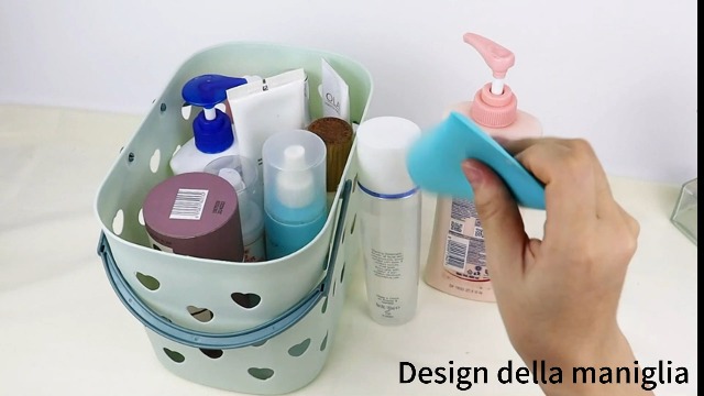Cesto Portatile Per Doccia Con Manico | Organizzatore Bagno, Plastica Resistente, Design Aperto - Foto 2