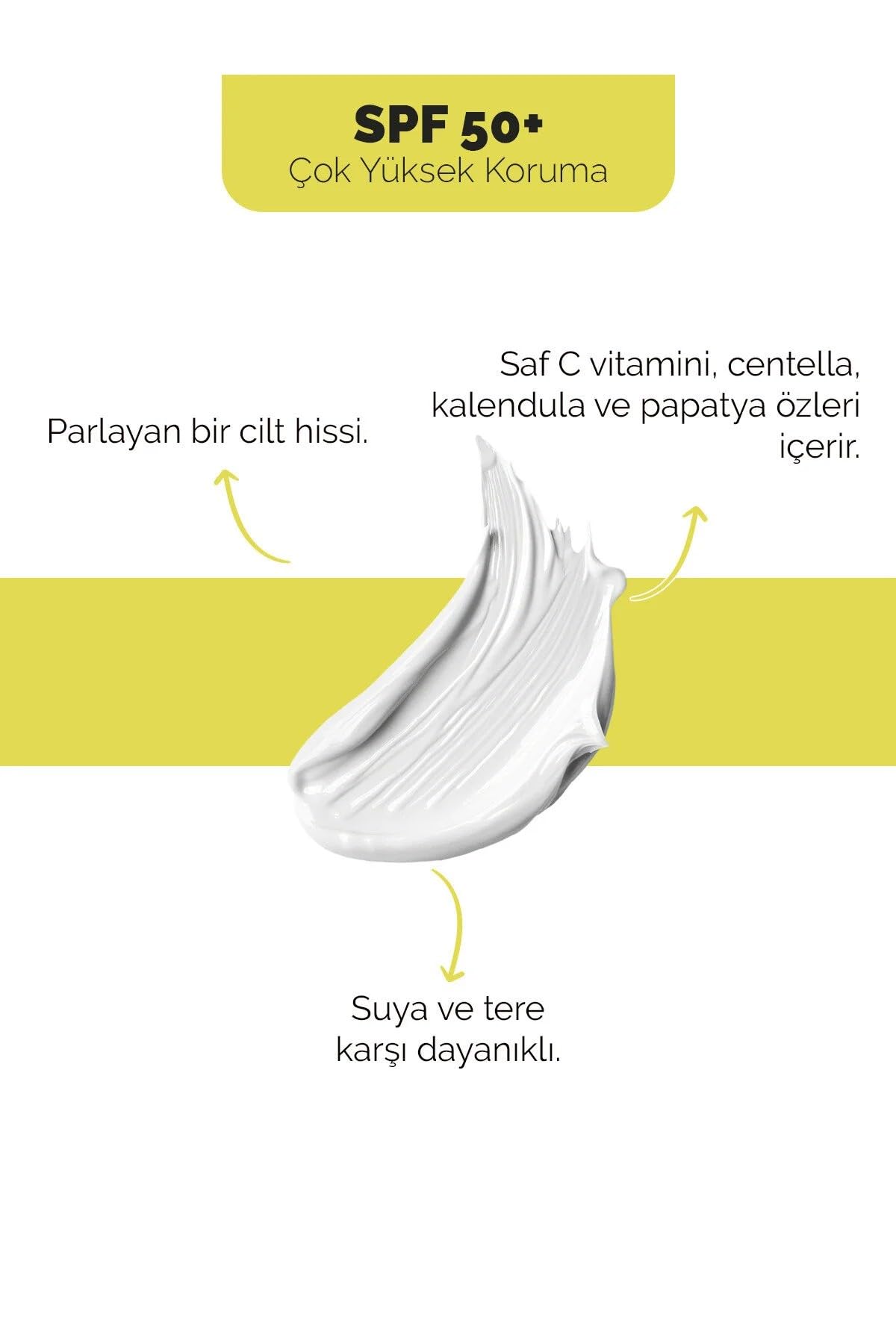 Facelab Sakinleştirici ve Işıltı Veren C Vitamini ve Centella İçerikli SPF 50 ve Güneş Kremi 50 ml