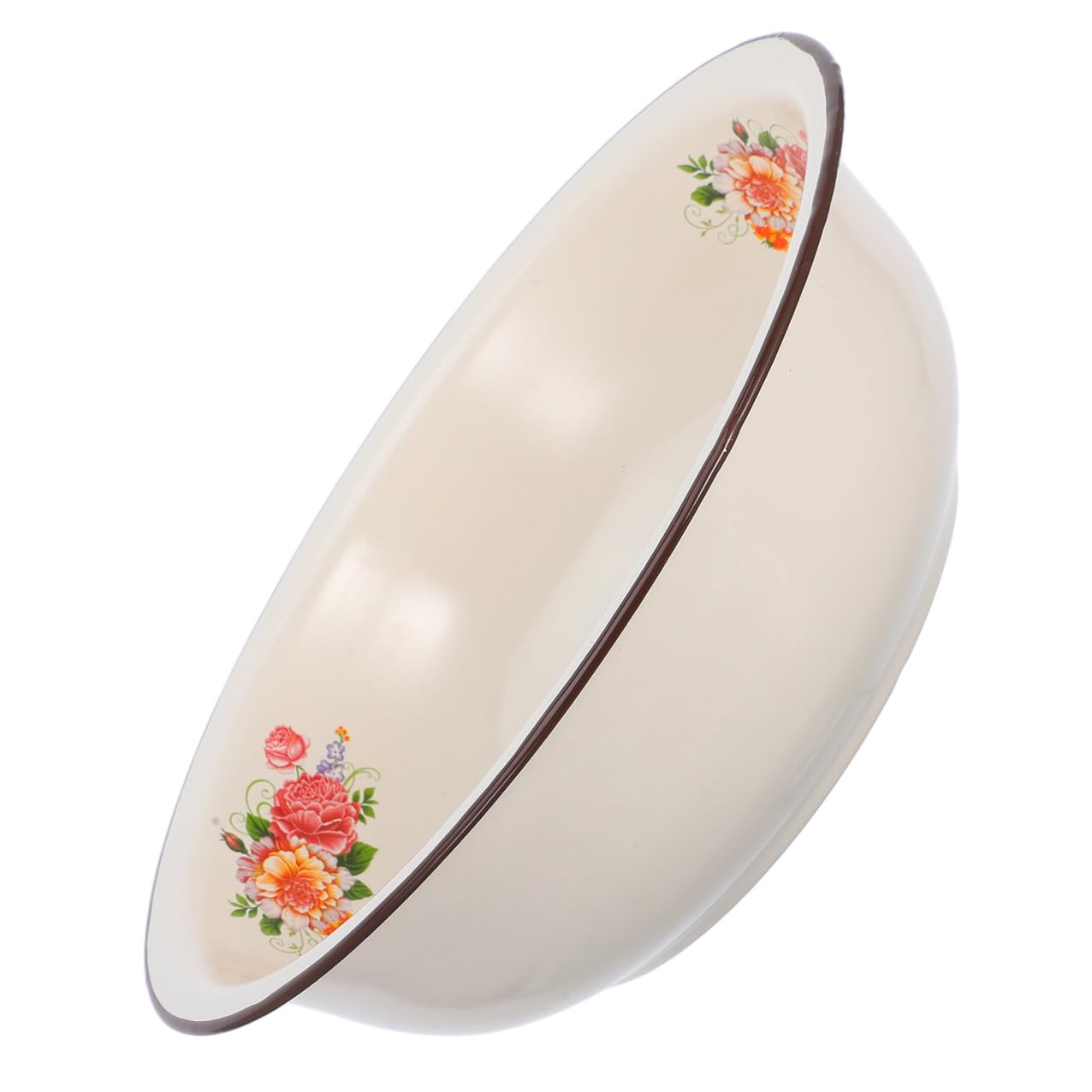 jojofuny Grande Ciotola Smaltata Vintage per Mescolare Impasti Capacità Generosa, Resistente alle Macchie, per Impastare e Lavare Ingredienti in Cucina