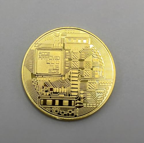 6PCS Gold Plated Bitcoin Coins - 40mm Diameter, 3mm Thickness Commemorative Physical BTC Cryptocurrency Collectible with Clear Protective Case, for Blockchain Enthusiasts - Image 3