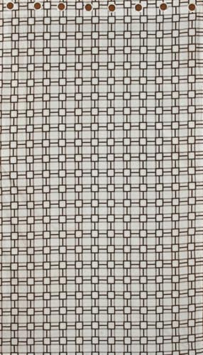 Image of Woah Geometric Pattern Grommet Curtains, 5 Feet for Living Room Bedroom|Geometric Pattern Faux Silk Room Darkening Door Curtains 4x7 feet (Brown, 5 Feet Pack of 1)