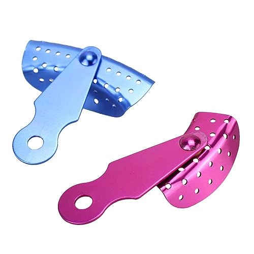 Bandeja de impresión dental de 6 uds, bandeja giratoria ajustable de aluminio cuadrante de impresión autoclavable