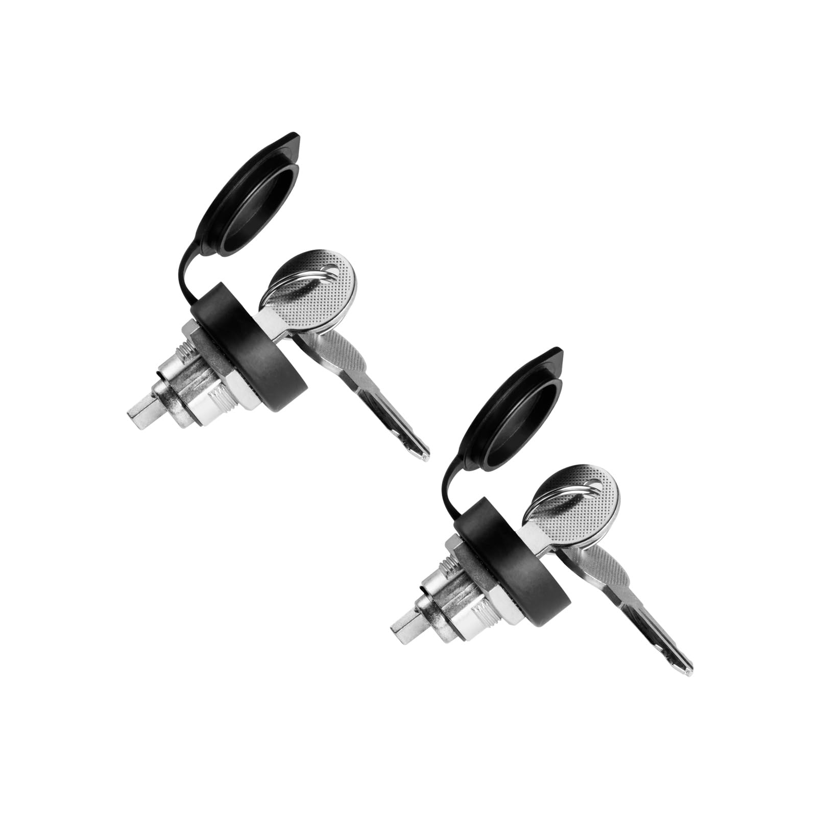 2 Pack Truck Tool Box Lock Replacement with Dust Cover, Tool Box Locks with Two Keys, Keyed Alike, 5/8โ Lock Cylinder for Truck Trailer Folding T Handle Latch โ image 1