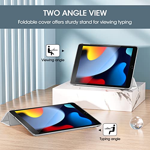 Image of ProCase for iPad 9th / 8th / 7th Generation Case 10.2 Inch (2021 /2020 /2019 Release), 10.2 iPad Case 9th / 8th / 7th Gen Cover, Slim Smart Cover with Translucent Hard Shell Back -Whitemarble