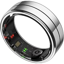 Smart Ring for Women and Men 24/7 Activities/Fitness Tracker & Health Monitor Heart Rate/ Blood Oxygen/HRV/Stress/Sleep Tracking IPX8 Waterproof Long Battery Life No Subscription FeeSilver, 12#